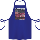 Mushrooms A Network of Life Mycology Cotton Apron 100% Organic Royal Blue