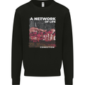 Mushrooms A Network of Life Mycology Kids Sweatshirt Jumper Black
