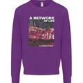 Mushrooms A Network of Life Mycology Kids Sweatshirt Jumper Purple