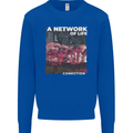 Mushrooms A Network of Life Mycology Kids Sweatshirt Jumper Royal Blue