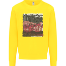 Mushrooms A Network of Life Mycology Kids Sweatshirt Jumper Yellow