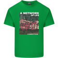 Mushrooms A Network of Life Mycology Kids T-Shirt Childrens Irish Green