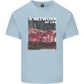 Mushrooms A Network of Life Mycology Kids T-Shirt Childrens Light Blue