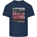Mushrooms A Network of Life Mycology Kids T-Shirt Childrens Navy Blue