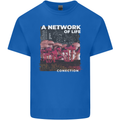 Mushrooms A Network of Life Mycology Kids T-Shirt Childrens Royal Blue