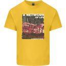 Mushrooms A Network of Life Mycology Kids T-Shirt Childrens Yellow