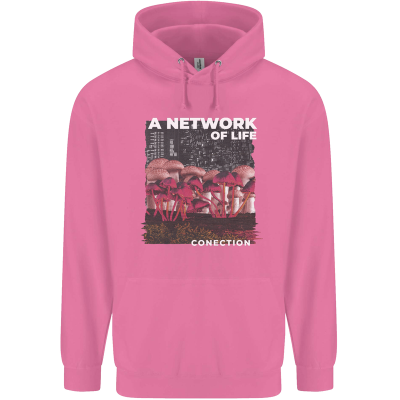 Mushrooms A Network of Life Mycology Mens 80% Cotton Hoodie Azelea
