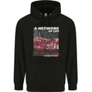 Mushrooms A Network of Life Mycology Mens 80% Cotton Hoodie Black