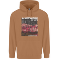 Mushrooms A Network of Life Mycology Mens 80% Cotton Hoodie Caramel Latte