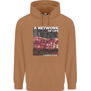 Mushrooms A Network of Life Mycology Mens 80% Cotton Hoodie Caramel Latte