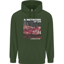 Mushrooms A Network of Life Mycology Mens 80% Cotton Hoodie Forest Green