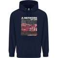 Mushrooms A Network of Life Mycology Mens 80% Cotton Hoodie Navy Blue