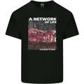 Mushrooms A Network of Life Mycology Mens Cotton T-Shirt Tee Top Black