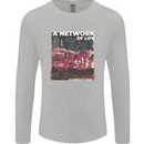 Mushrooms A Network of Life Mycology Mens Long Sleeve T-Shirt Sports Grey