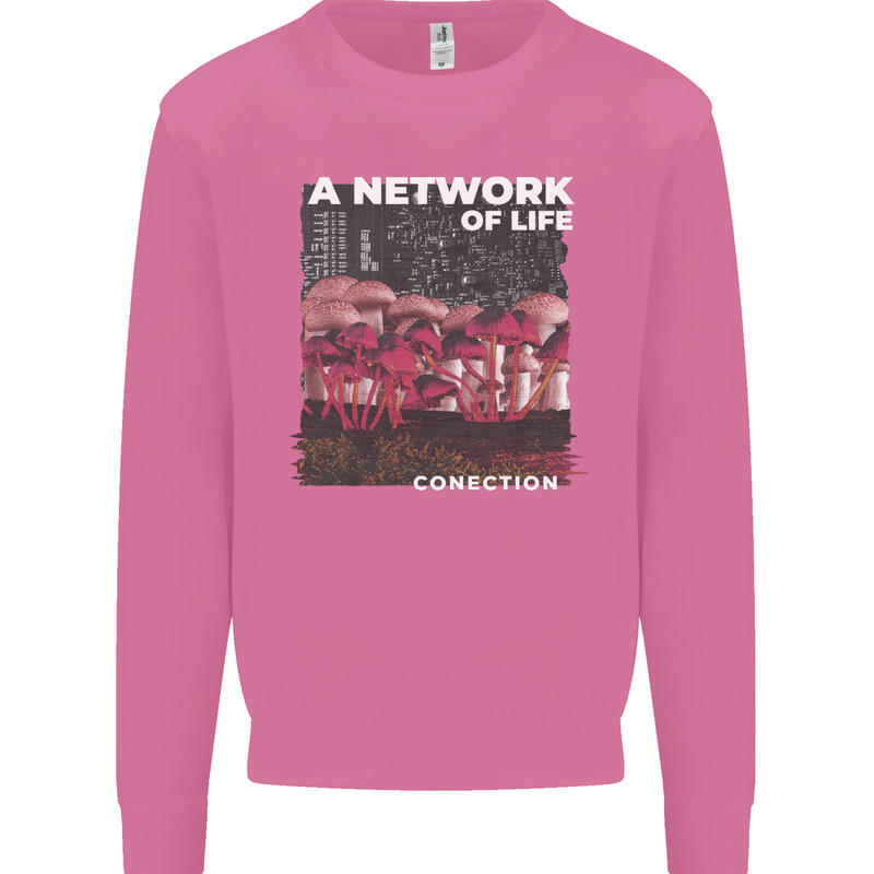 Mushrooms A Network of Life Mycology Mens Sweatshirt Jumper Azalea