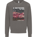 Mushrooms A Network of Life Mycology Mens Sweatshirt Jumper Charcoal