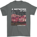 Mushrooms A Network of Life Mycology Mens T-Shirt 100% Cotton Charcoal