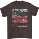 Mushrooms A Network of Life Mycology Mens T-Shirt 100% Cotton Dark Chocolate