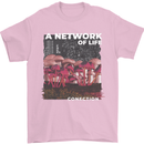 Mushrooms A Network of Life Mycology Mens T-Shirt 100% Cotton Light Pink