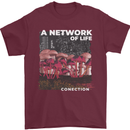 Mushrooms A Network of Life Mycology Mens T-Shirt 100% Cotton Maroon