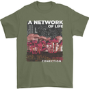 Mushrooms A Network of Life Mycology Mens T-Shirt 100% Cotton Military Green