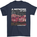 Mushrooms A Network of Life Mycology Mens T-Shirt 100% Cotton Navy Blue