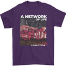 Mushrooms A Network of Life Mycology Mens T-Shirt 100% Cotton Purple