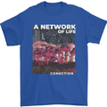 Mushrooms A Network of Life Mycology Mens T-Shirt 100% Cotton Royal Blue