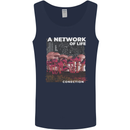 Mushrooms A Network of Life Mycology Mens Vest Tank Top Navy Blue