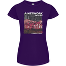 Mushrooms A Network of Life Mycology Womens Petite Cut T-Shirt Purple