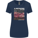Mushrooms A Network of Life Mycology Womens Wider Cut T-Shirt Navy Blue
