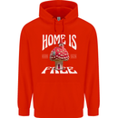 Mushrooms Home is Where You're Free Childrens Kids Hoodie Bright Red