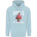 Mushrooms Home is Where You're Free Childrens Kids Hoodie Light Blue