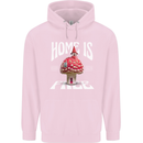Mushrooms Home is Where You're Free Childrens Kids Hoodie Light Pink