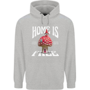 Mushrooms Home is Where You're Free Childrens Kids Hoodie Sports Grey