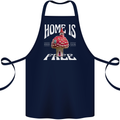 Mushrooms Home is Where You're Free Cotton Apron 100% Organic Navy Blue