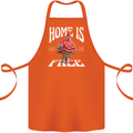 Mushrooms Home is Where You're Free Cotton Apron 100% Organic Orange