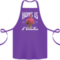 Mushrooms Home is Where You're Free Cotton Apron 100% Organic Purple