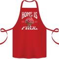 Mushrooms Home is Where You're Free Cotton Apron 100% Organic Red