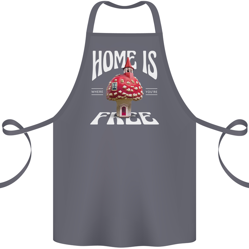 Mushrooms Home is Where You're Free Cotton Apron 100% Organic Steel