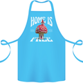 Mushrooms Home is Where You're Free Cotton Apron 100% Organic Turquoise
