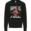 Mushrooms Home is Where You're Free Kids Sweatshirt Jumper Black