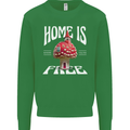 Mushrooms Home is Where You're Free Kids Sweatshirt Jumper Irish Green