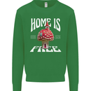 Mushrooms Home is Where You're Free Kids Sweatshirt Jumper Irish Green