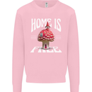 Mushrooms Home is Where You're Free Kids Sweatshirt Jumper Light Pink