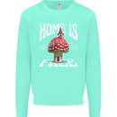 Mushrooms Home is Where You're Free Kids Sweatshirt Jumper Peppermint