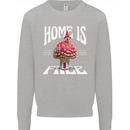 Mushrooms Home is Where You're Free Kids Sweatshirt Jumper Sports Grey