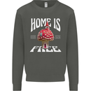 Mushrooms Home is Where You're Free Kids Sweatshirt Jumper Storm Grey