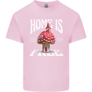 Mushrooms Home is Where You're Free Kids T-Shirt Childrens Light Pink