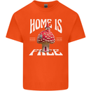 Mushrooms Home is Where You're Free Kids T-Shirt Childrens Orange